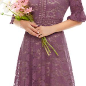 Beautiful Pink floral lace dress XL